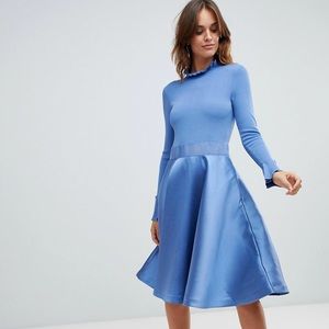Ted Baker ZADI FIT & FLARE DRESS IN MID BLU